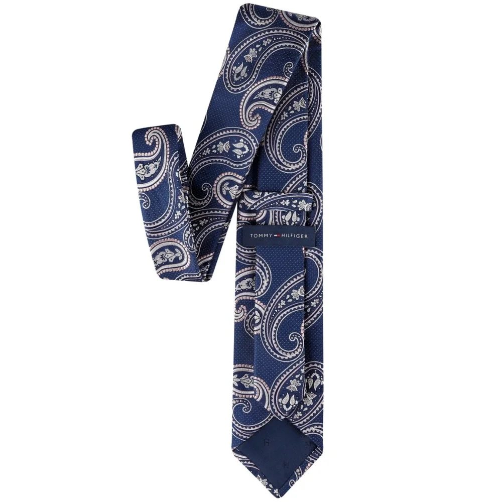 Tommy Hilfiger Men Paisley Tie Navy/Pink One Size